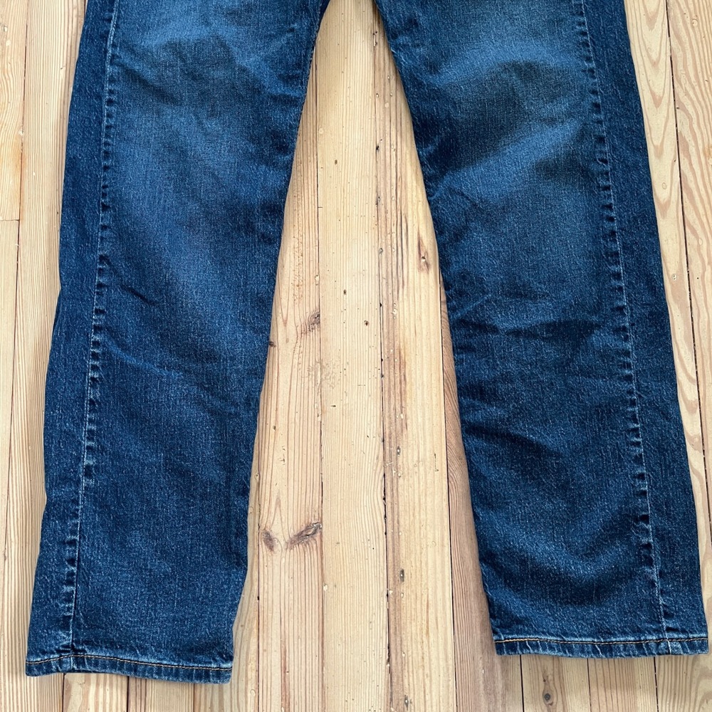 Levi Strauss 505 Regular Fit Straight Dark Wash Casual Denim Jeans Mens W36 L34 - Picture 4 of 8